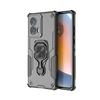For Motorola Edge 50 Fusion 5G Phone Case WANLONFENG PC TPU Back Cover Kickstand with Tempered Glass