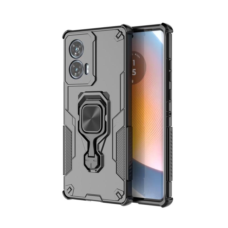 For Motorola Edge 50 Fusion 5G Phone Case WANLONFENG PC TPU Back Cover Kickstand with Tempered Glass