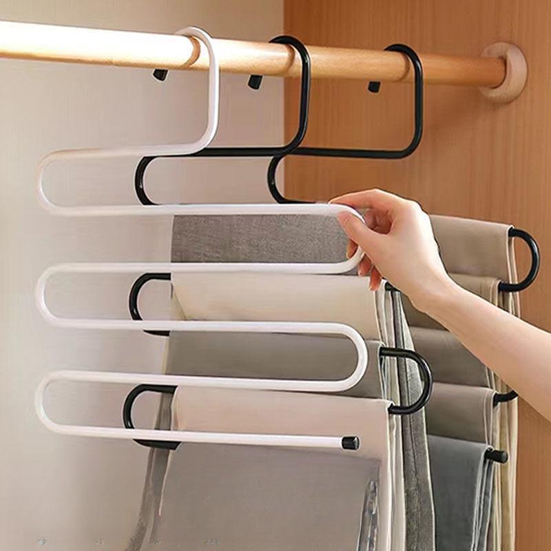 5 Layers Nonslip Clothes Hangers Rack Multifunctional Pant Storage Organizer With Multi Hanging Options