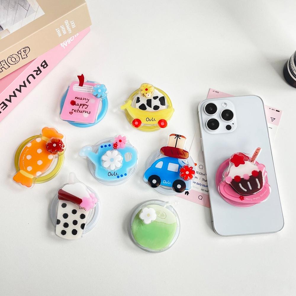 Cute Spring Picnic Party Phone Grip Stand For MagSafe Collapsible Magnetic Holder For iPhone Samsung Phone Accessories Girl Gift