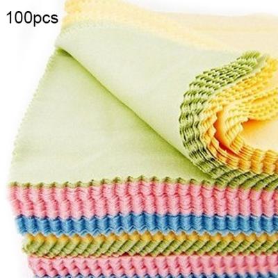 100 Pcs Microfiber Mixed Color Screen Camera Lens Glasses Square Cleaning Cloth