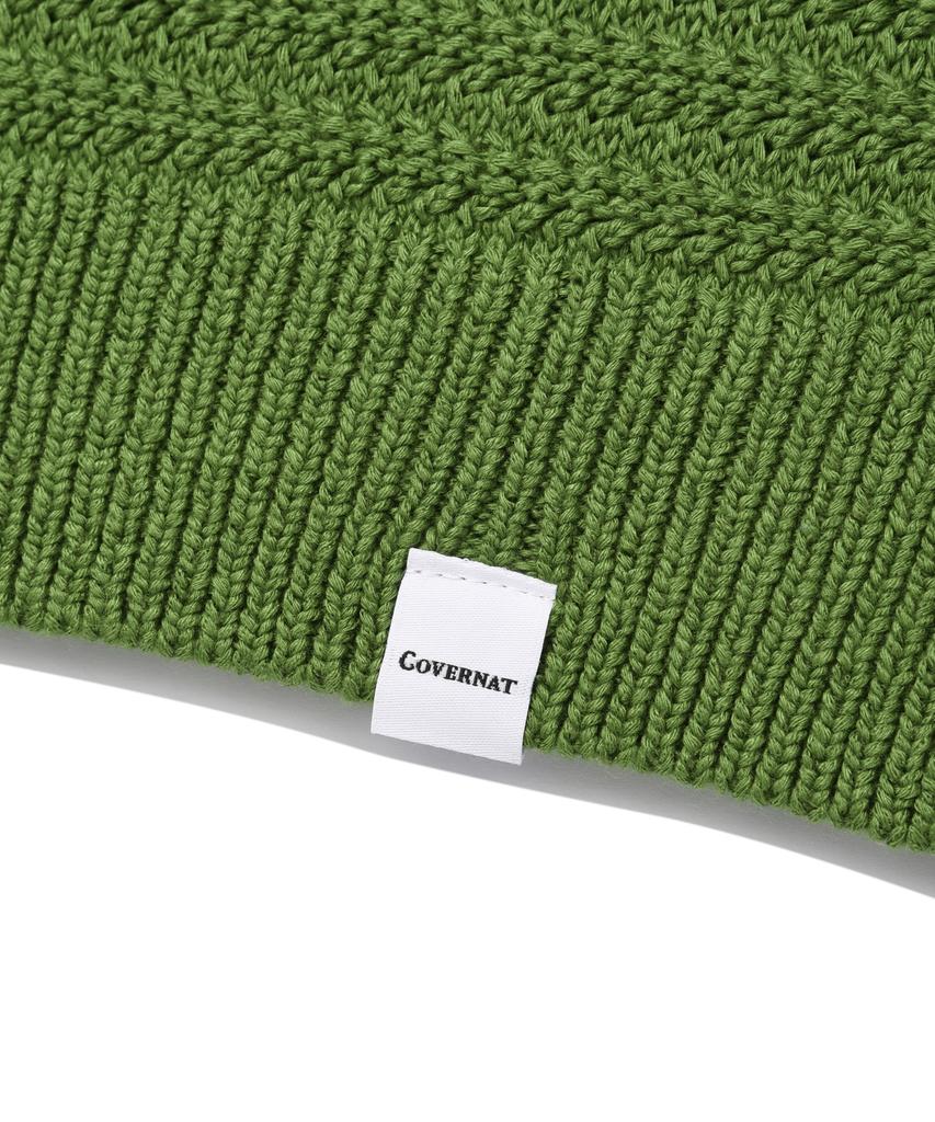 COVERNAT V-Neck Knit Vest Green
