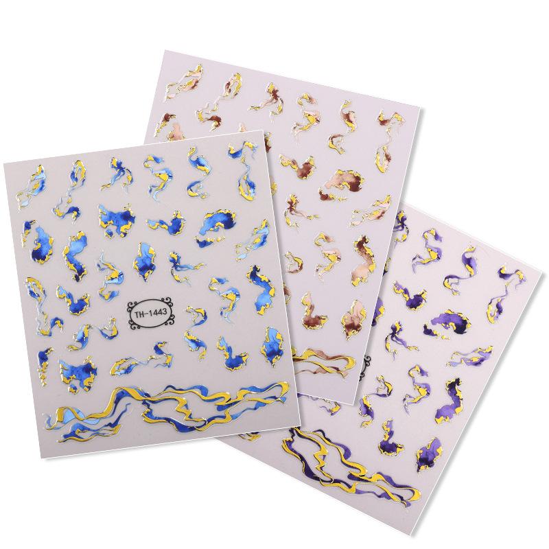 Manicure Sticker 3D Bronzing Nail Decal DIY Ribbon Nail Art sticker