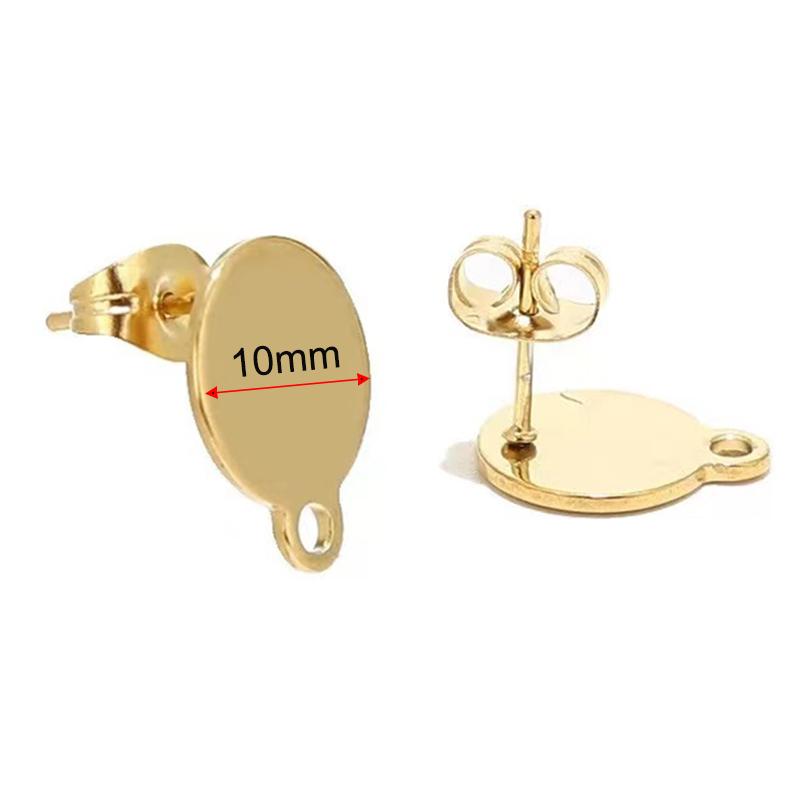 Kein Verblassen 10 Stück Edelstahl Leere Ohrstecker Basis Pins Mit Ohrstecker Ohrrücken für Schmuckherstellung DIY Zubehör
