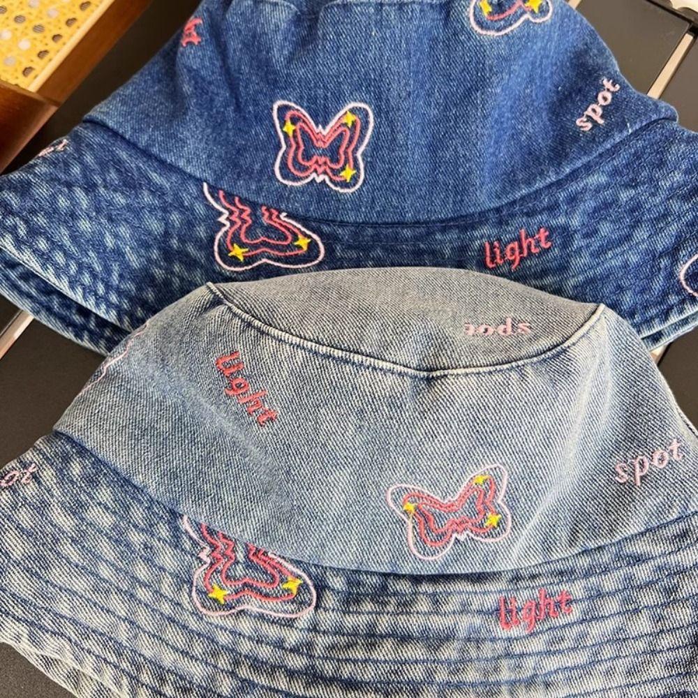 Solid Color Cotton Bucket Hats Summer Men Denim Beach Cap New Sunscreen Panama Hat