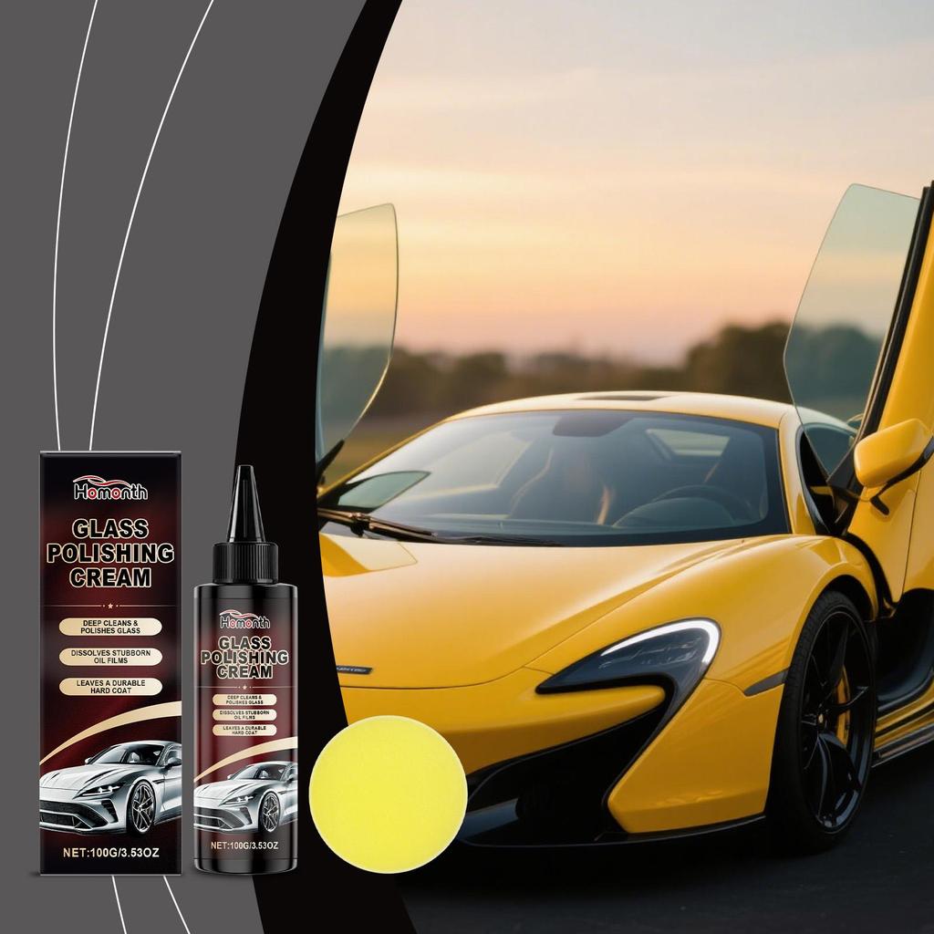 Homonth Car Glass Care Kit - Car Glass Cleaning, Stain and Oil Film Removal, Glossy and Clear Renovation 1 set