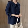 New Arrivals Open Run Women Stitch Design Collar Neck Oversize Shirt Nk Olr 001