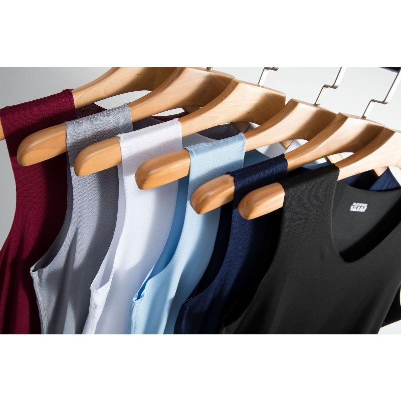 Men's Casual V-Neck Sleeveless Vest In Silk-Like Fabric with Ice Cutting Technology