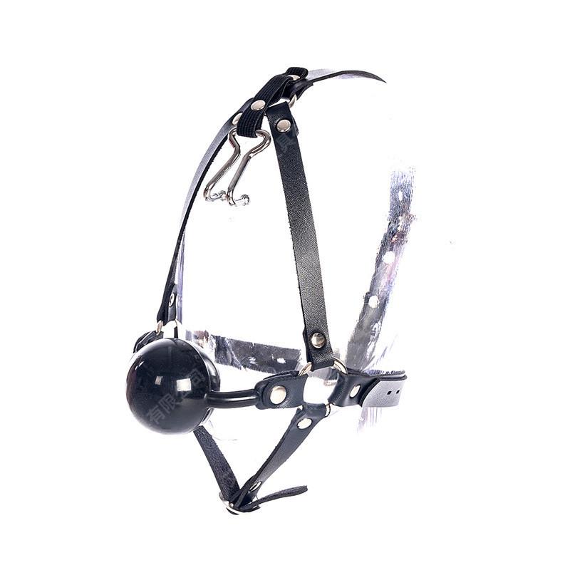 4,8 cm-es Szilikon Golyós Szájkosár Orrhoroggal - K9 Női Rabszolga Képzés