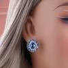 Gorgeous round design Natural Kyanite Earrings 925 sterling silver December Gemstone jewelry for women anniversary banquet gift