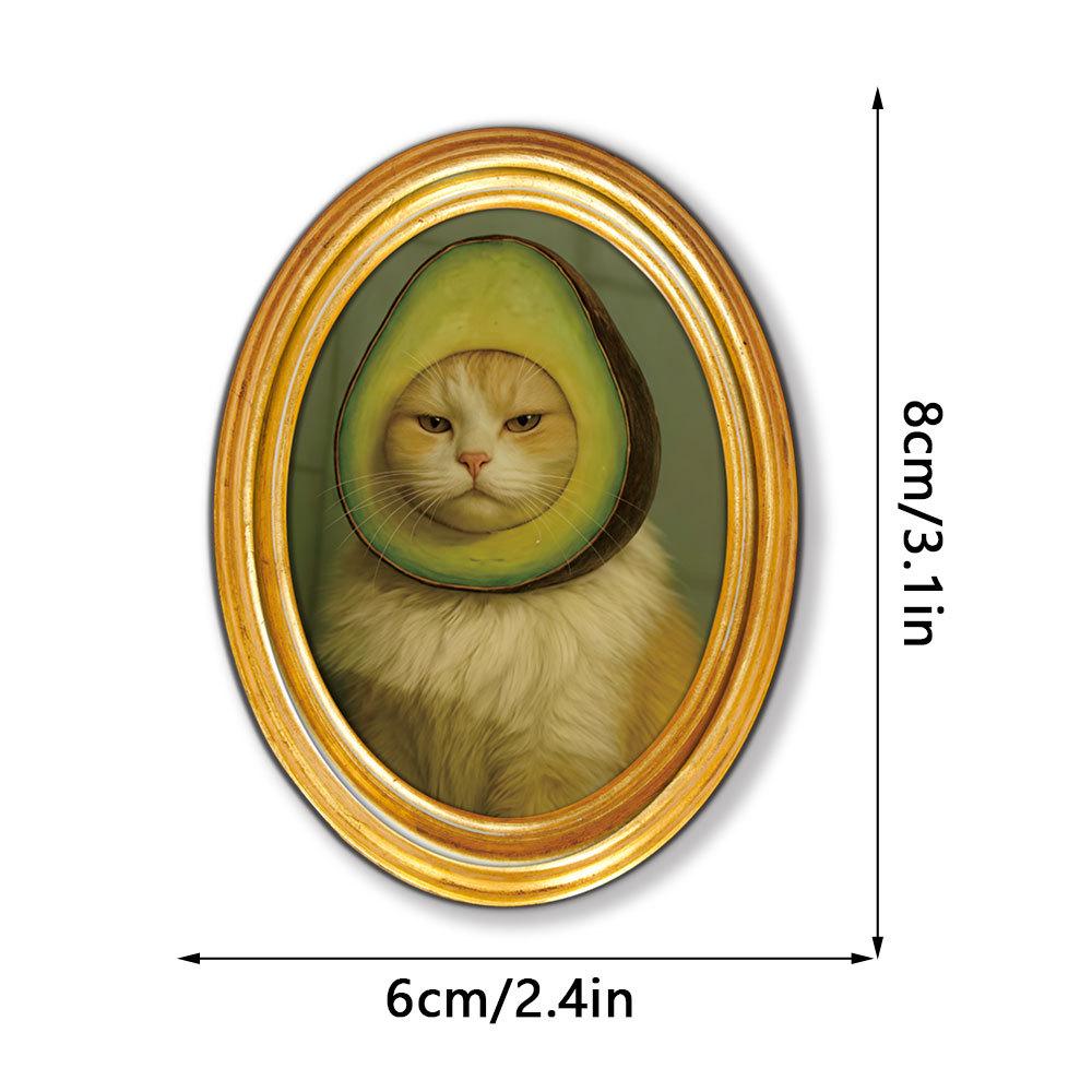 MZCT455-481 Creative 3D Wooden Round Photo Frame Refrigerator Magnet
