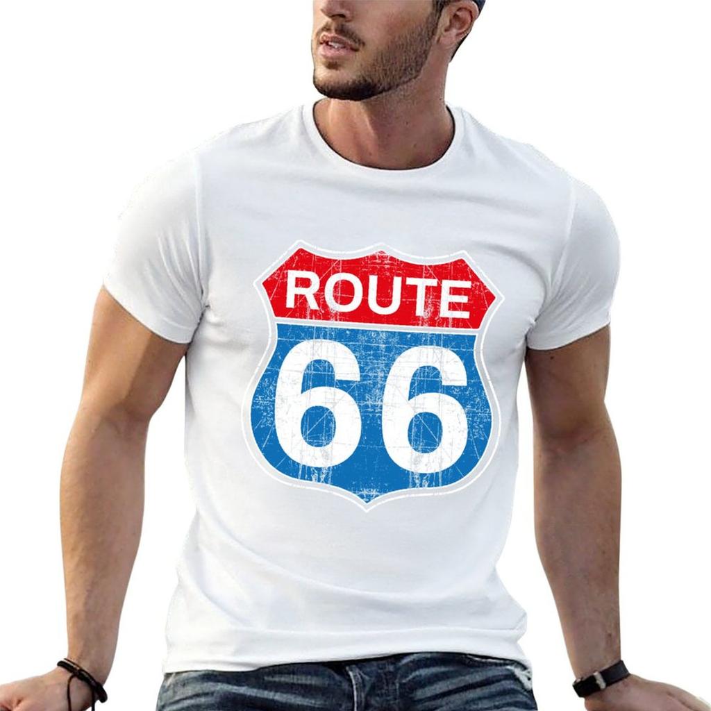 Route 66 Vintage Gift Sign Road Trip Biker Shirt Motorbike Freedom Tshirt T Shirts For Unisex Pack White Tshirt