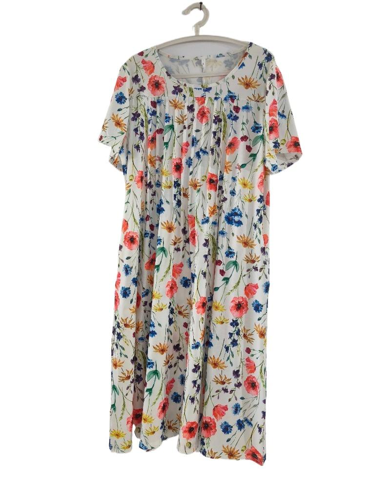 Frauen Lose Sommer Floral Vintage Sexy Rüschen Tasche Kleid