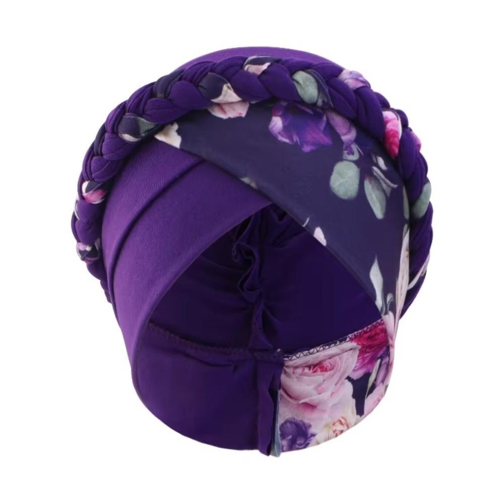 Flower Printed Chemo Hat Elastic Stretchy Hijab Cap Fashion Head Wraps Ladies Women
