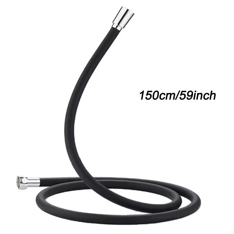 Upgraded Bathroom Silicone Shower Tube Bend Arbitrarily Hose Explosion Proof Anti Winding Shower Head Hose High Toughness Design