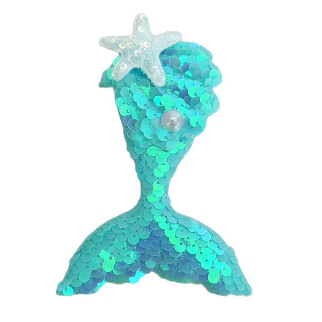 Colorful Glitter Seashell Fishtail Hair Clips for Cute Children's DIY Jewelry & Clothing Accessories