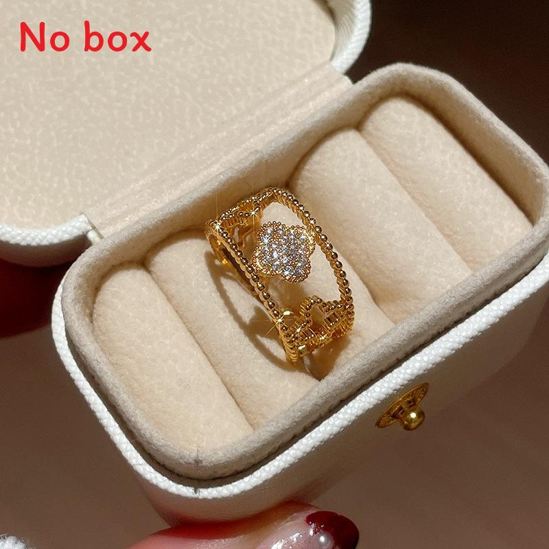Zircon Stone Floral Statement Ring With Gold And Silver Finish For Trendy Female Accessories