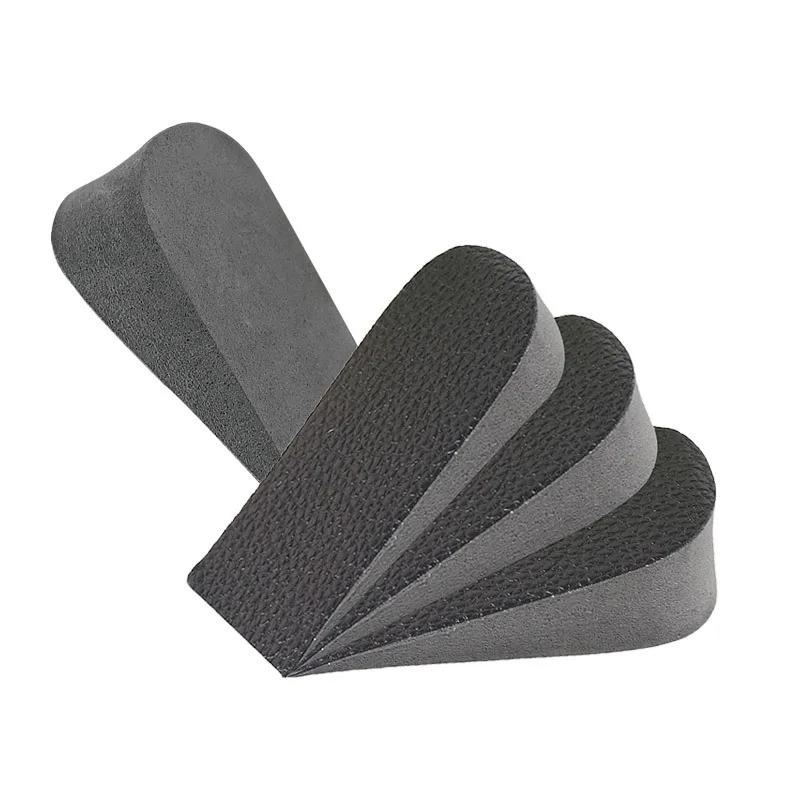 1 Pair New Hard PU Leather Height Increase Insole Sneakers Heel Insert Heighten Half Insoles 1-3cm Shoe Pads Insoles for Unisex