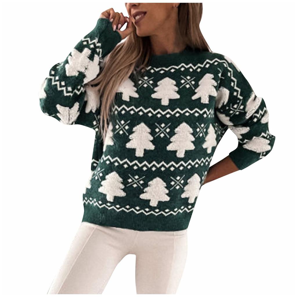 Women's Fashion Christmas Sweater Half Tall Neck Long Sleeve Sweater