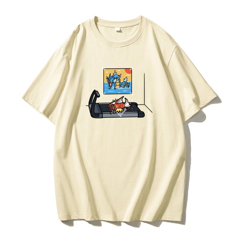 T-shirt Pokemon da Uomo Cotone Puro Casual Girocollo Manica Corta Abbigliamento Estivo Sportivo Casual Top a Manica Corta