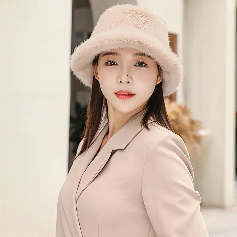 WTEMPO Women's Versatile Plush Retro Elegant Warm Thickened Hats Soft Solid Color Autumn Winter Casual Windproof Cold-proof Hats