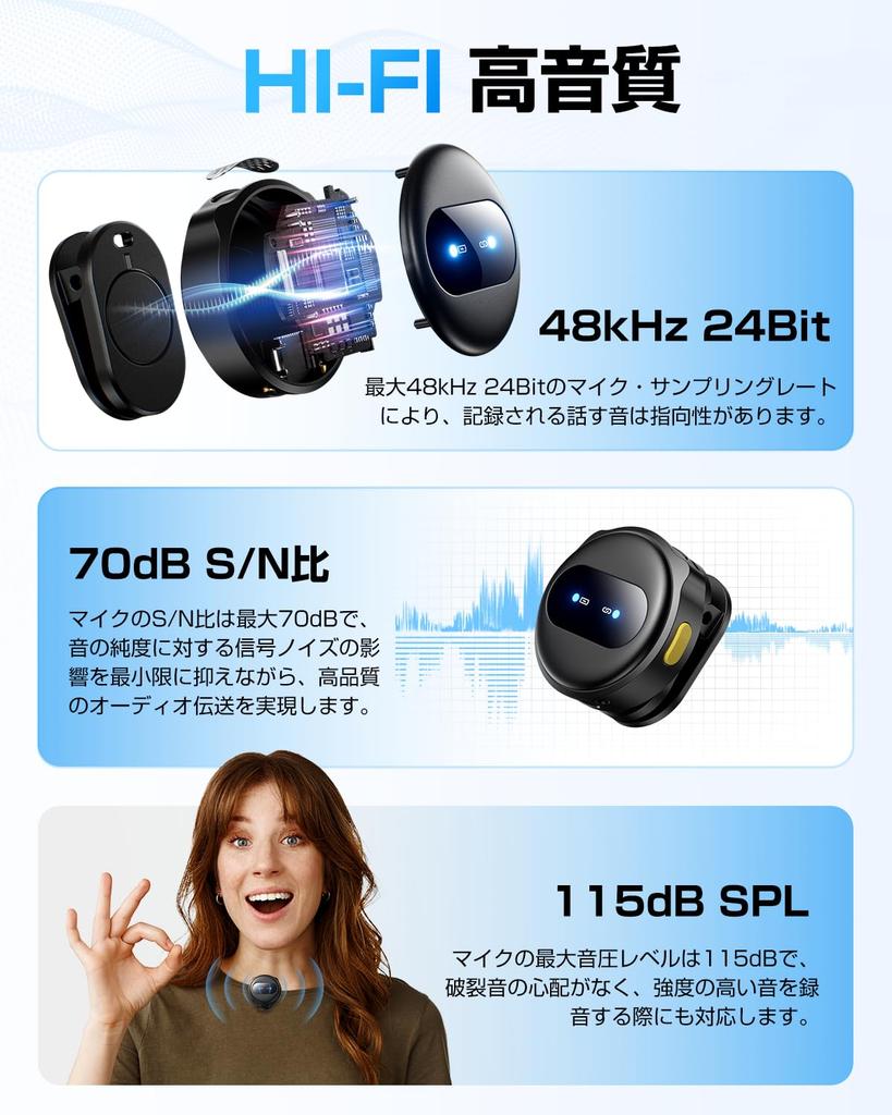 [2025 Industry-New] Vedcpel Wireless Lavalier Microphone, Compatible with iPhoneiPadAndroidPC, Supports Simultaneous Use by Two People, Instant