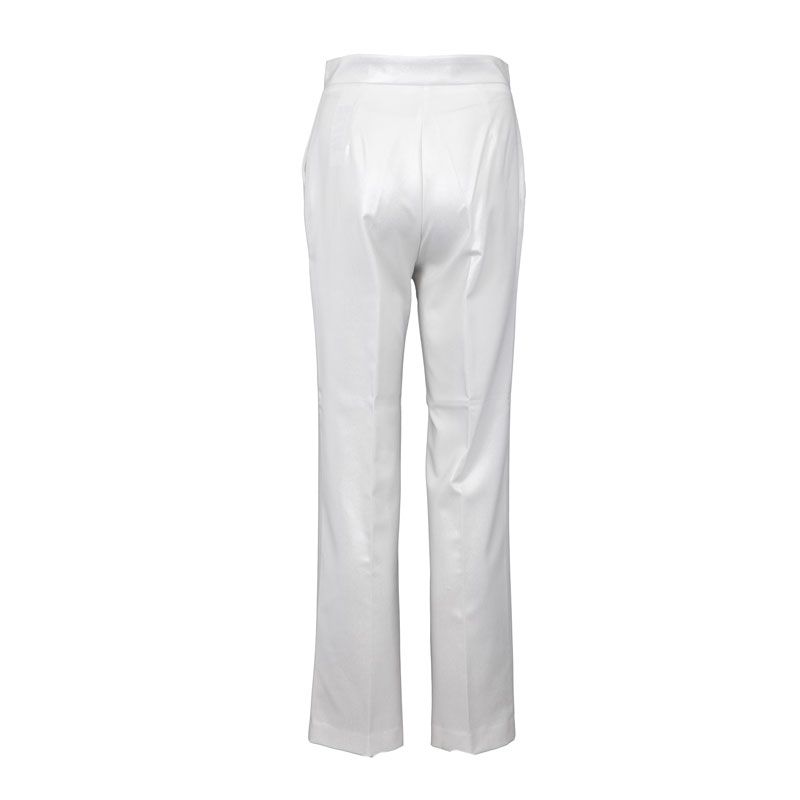 Pantalon blanc irisé brillant de tailleur à pinces droit Femme IMPERIAL