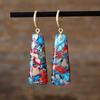 Luxury E-commerce New Ethnic Style Emperor Stone Geometric Trapezoidal Earrings Earrings Light Luxury European and American Jewelry