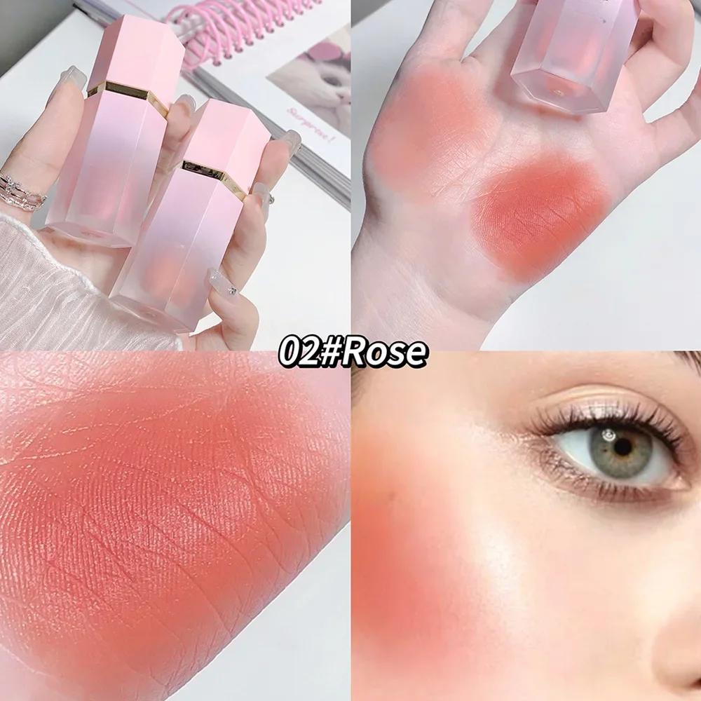 6 Color Liquid Blush Cream Matte Face Smooth Cheek Eye Mousse Blush Highlighter Stick Rouge Waterproof Contour Make Up