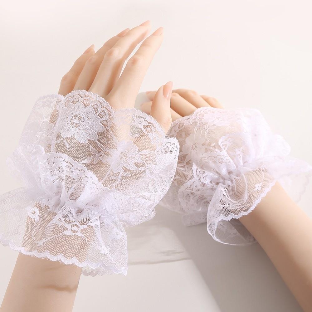 Comfortable Fake Sleeves Cuffs Costume Accessory Wrist Cuff Elegant Lace Cuff  Stage Performance