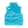 Dětská teplá fleecová vesta pro děti 2-10 let, jednobarevná vesta na zip s kapsou