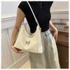 Women's Faux Leather Bucket Bag, Double Strap Butterfly Texture Shoulder Crossbody Purse, Soft Handbag with Phone Pocket