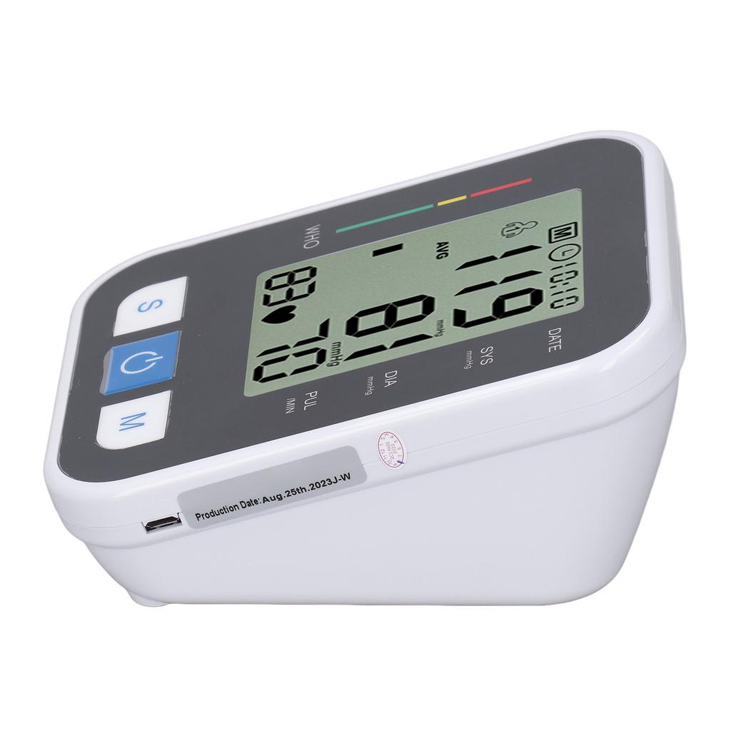 Upper Arm Blood Pressure Monitor LCD Display 2 User Modes 99 Reading Memory Blood Pressure Gauge