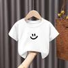 Lachendes Gesicht T-Shirt Kurzärmelig Sommer Kinderkleidung Reine Baumwolle Gebratene Straße Hooligan Hübsch Eltern-Kind Outfit
