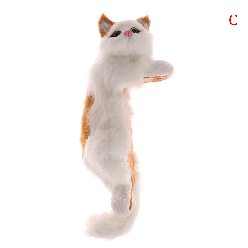 Cute Plush Fake Cat Art Ornaments Figurine Home Desk Tv Hanging Toys Home Decor