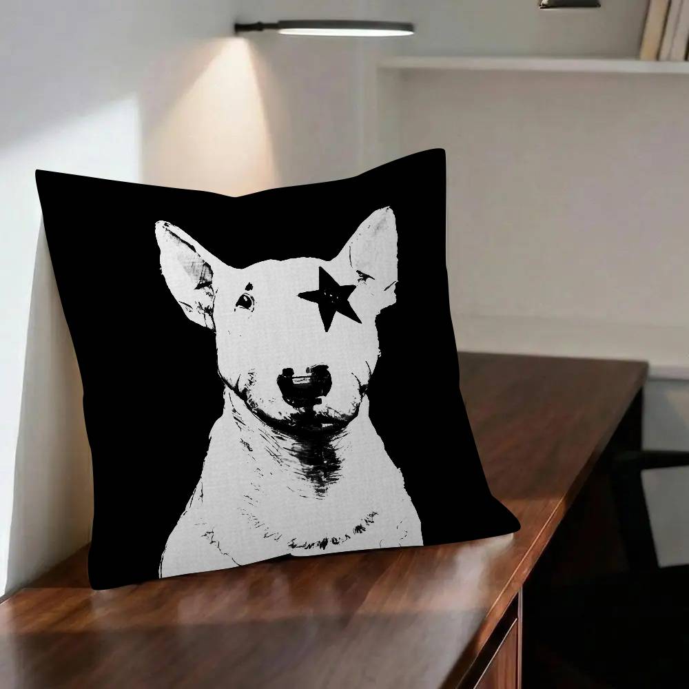 Cartoon Bull Terrier Series Personalized Pillow Cover Kids Bedroom Wild Party Decor Pillowcase kid Birthday shower Gift