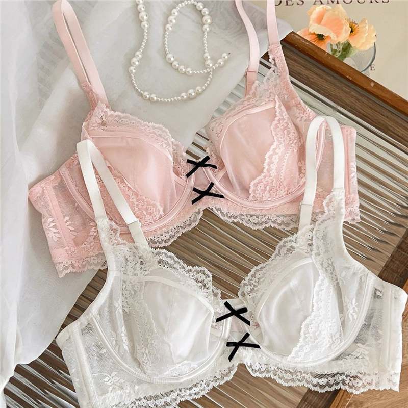 Sexy Sweet Lace Soft Underwire Bra, Small Bust Push Up Nipple Coverage Breathable Shaping Women Bra