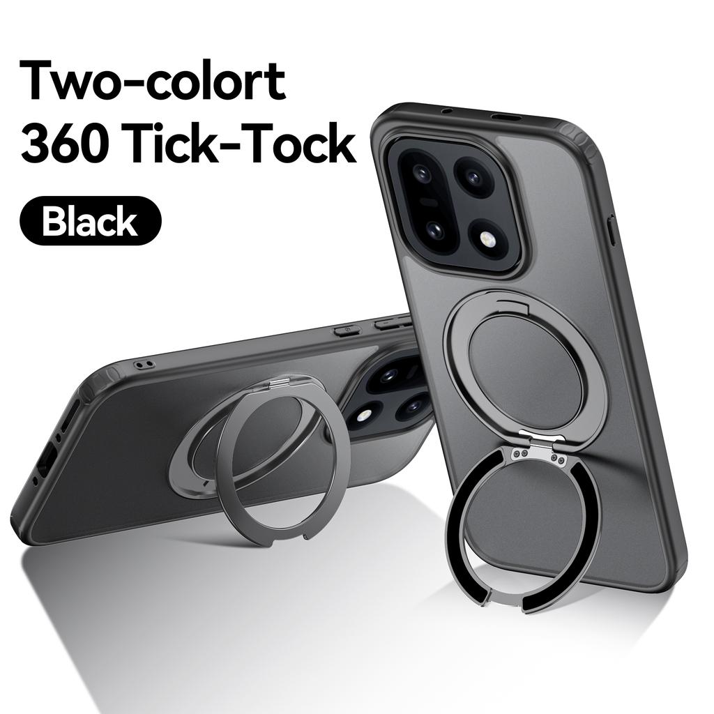 360° drehbarer magnetischer Metallring-Ständer Handyhülle für OnePlus 15 6,78 Zoll durchsichtige mattierte stoßfeste Hülle Coque Fundas