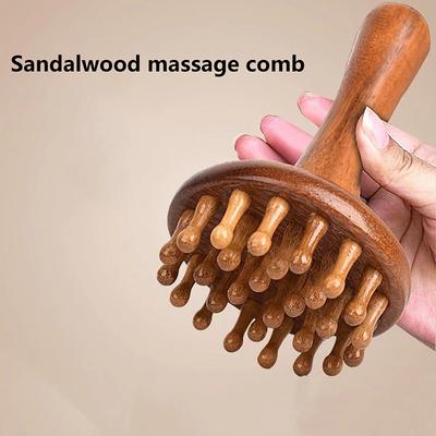 Sandalwood Gua Sha Massage Brush Head Neck Shoulder Abdominal Leg Body Meridian Massager Gua Sha Comb Wooden Massage Tools