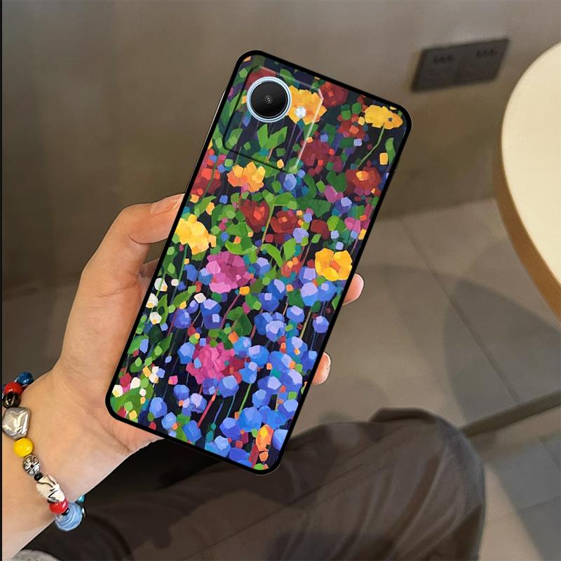 Buntes Blumenmalerei Kunstetui Für Realme C63 C61 C55 C51 C53 C25 C65 C67 C71 C75 GT6 GT7 Pro 11 12 13 14 15 Pro Plus