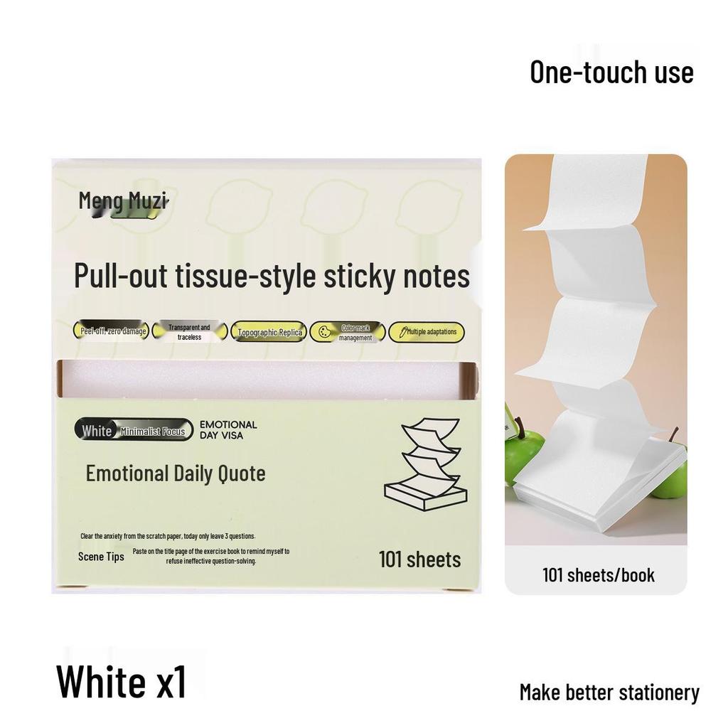Transparent Tissue-Style Pull-Out Sticky Notes: Creative Memo and Marker Stickers for Students and Offices