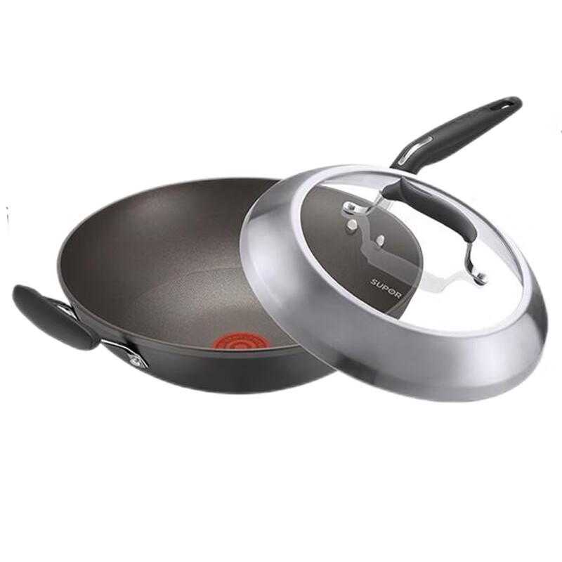 Supor 32cm Fire Red Dot Titanium Diamond Nonstick Wok
