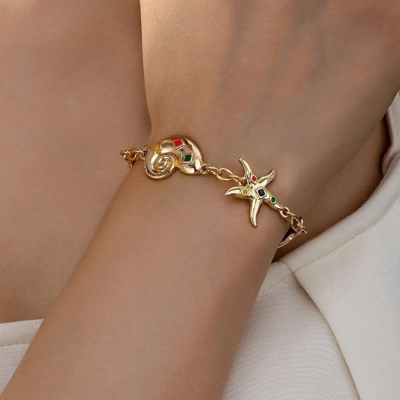 Bohemian Sommer Strand Muschel Seestern Halskette, Perlmutt Muschel Anhänger Armband