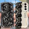 Lace Embroidery Case for Samsung Galaxy S25 S24 S23 S22 S21 Ultra Plus S20 FE A73 A72 A71 A56 A55 A54 5G A52 A52S A51 4G Cover