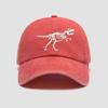 Curved Brim Dinosaur Skeleton Printed Hat Adjustable Dad Hat Baseball Cap  for Men Women