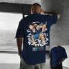 Monkey D Luffy One Piece TShirt Men Summer Battle Pose Character Graphic Short Sleeve Streetwear Loose Fit Anime Fan Tee