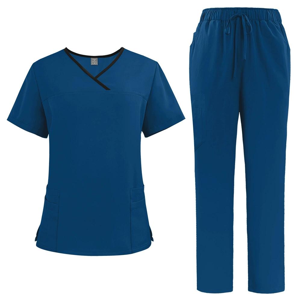 Krankenschwester Uniform Medizinische Schönheit SPA Uniform Zahnarzt Kittel Pflege Gesundheitswesen Kittel Set Damen Chirurgie Kittel Oberteil+Hose Anzug Großhandel