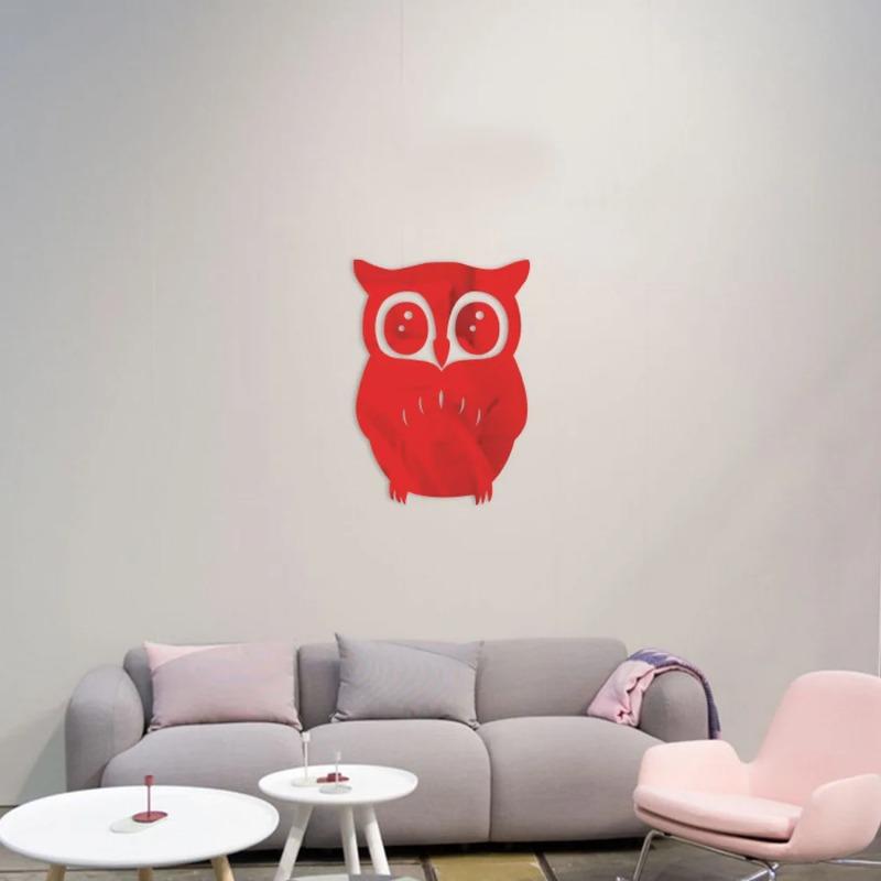 3D nálepka na zrcadlo sova sova Vinylová nástěnná nálepka na stěnu Domácí dekorace Odnímatelné DIY akrylové nálepky na stěnu
