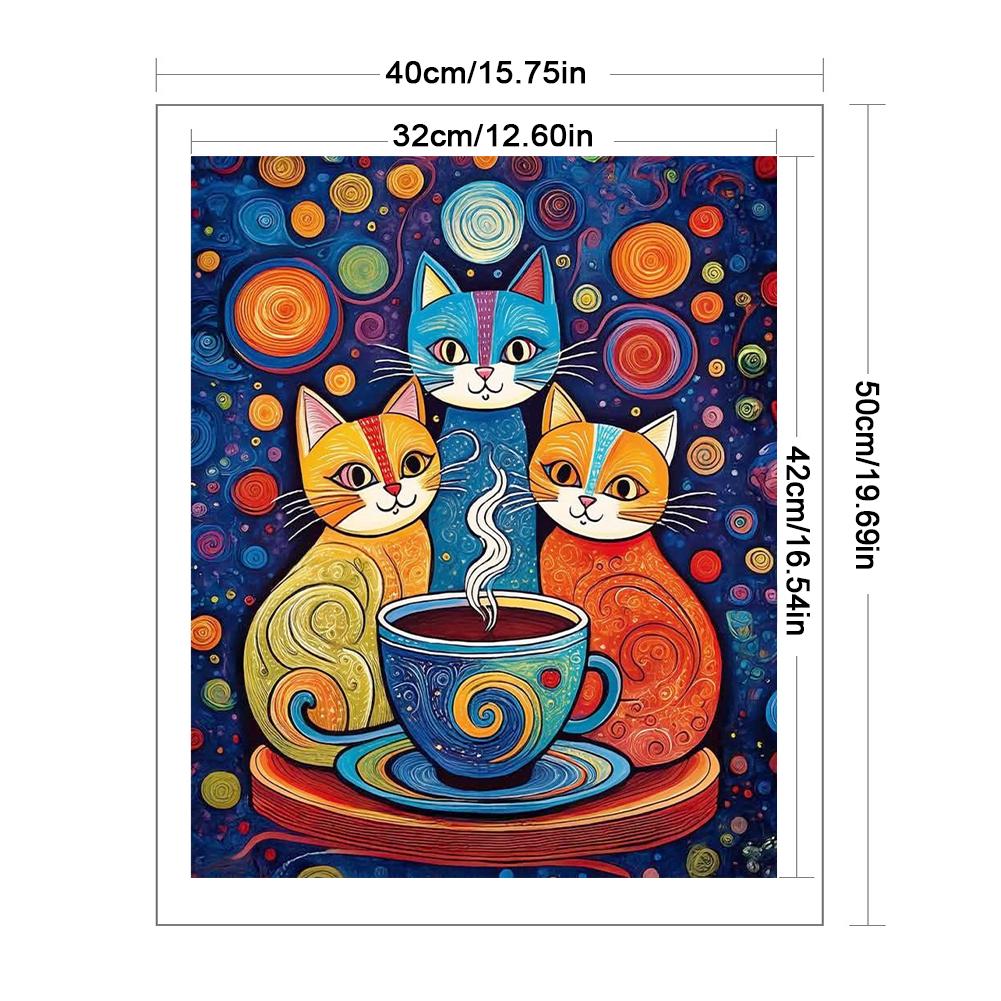 Vollständige Stickerei Öko-Baumwollfaden 11CT gedruckt Katze Kreuzstich Kit Kunst