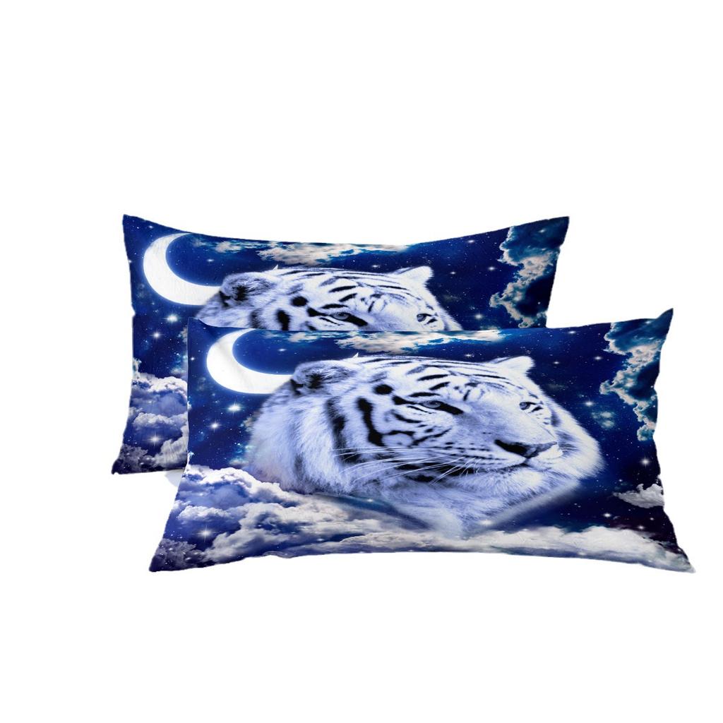 Cloud Tiger Starry Sky Digital Printing Fat Quilt Set Home Textile Feather Silk Cotton Three-piece Set